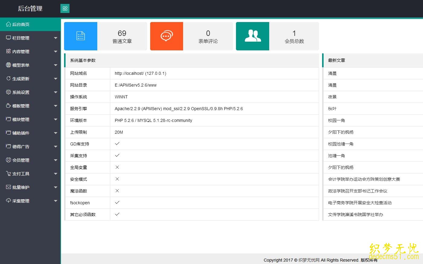 織夢(mèng)dede源碼非常漂亮的扁平風(fēng)格html5后臺(tái)管理模板下載（自適應(yīng)手機(jī)）