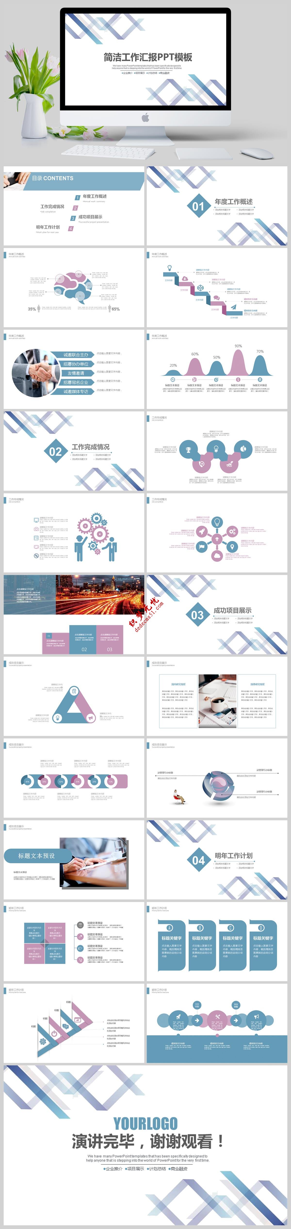 簡潔工作匯報企業(yè)簡介項目展示計劃總結(jié)商業(yè)融資PPT模板下載