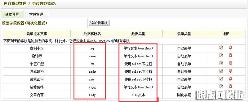 dede添加自定義字段