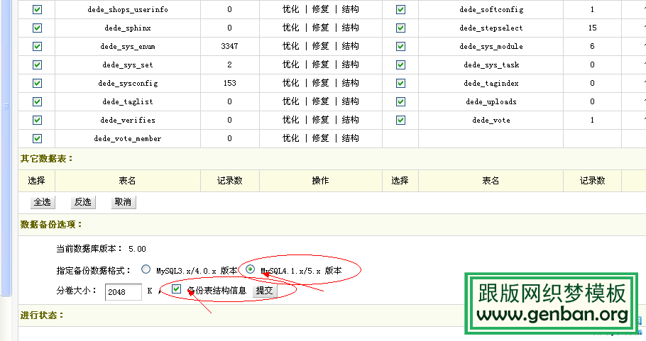 dedecms5.7數(shù)據(jù)庫備份