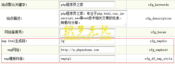 織夢(mèng)dedecms系統(tǒng)wap靜態(tài)化
