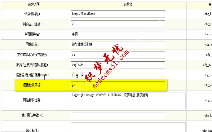 dedecms織夢(mèng)默認(rèn)模板文件夾（templets）的各文件含義