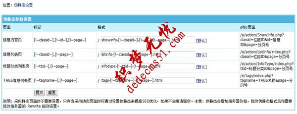 帝國CMS7.0信息動態(tài)頁支持偽靜態(tài)，動態(tài)模式下SEO優(yōu)化更給力(圖1)