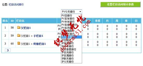 帝國(guó)CMS7.0新增欄目訪(fǎng)問(wèn)統(tǒng)計(jì)及分析功能，讓管理員更了解網(wǎng)站(圖1)