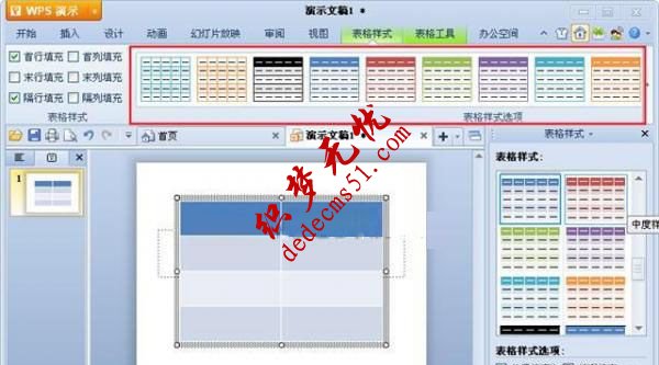 WPS PPT怎么選擇表格樣式(圖2)