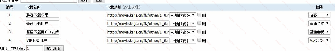 帝國cms調(diào)用多下載地址代碼