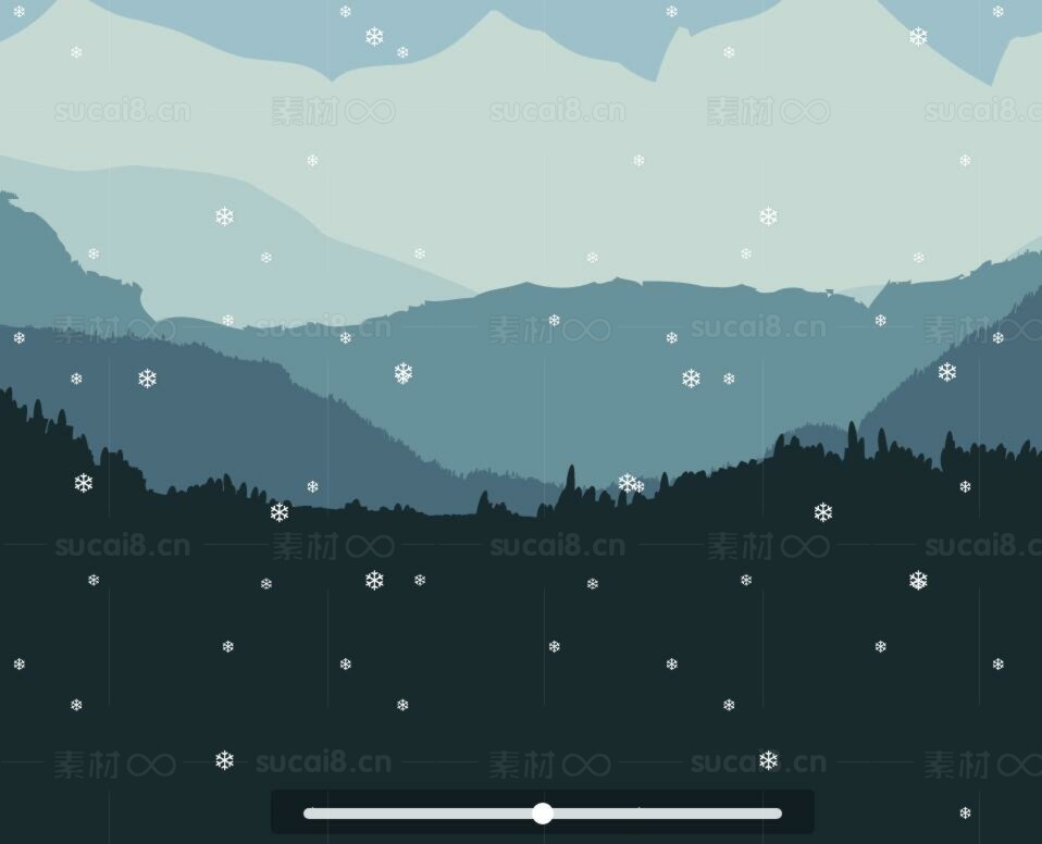 HTML5雪花飄落的互動(dòng)動(dòng)畫(圖1)