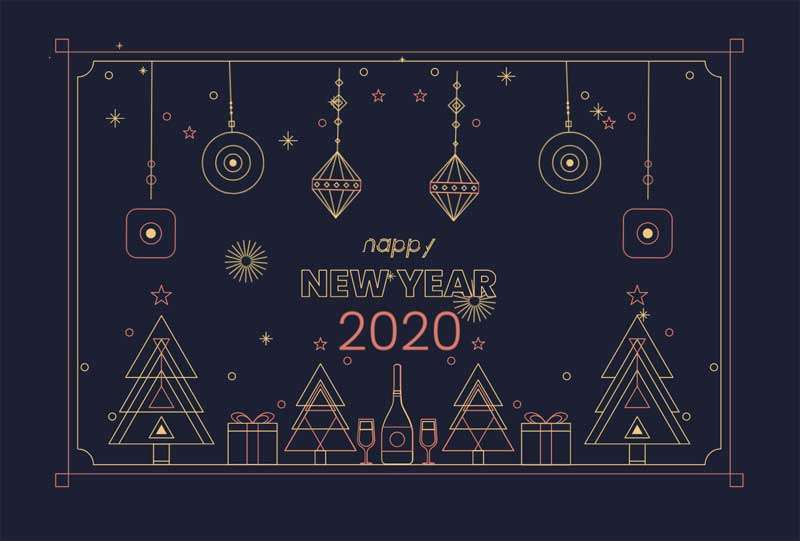 卡通2020新年快樂主題動畫特效