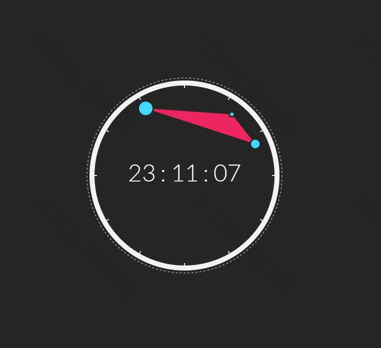 html5創(chuàng)意的圓形數(shù)字時(shí)鐘代碼- HTML素材網(wǎng)