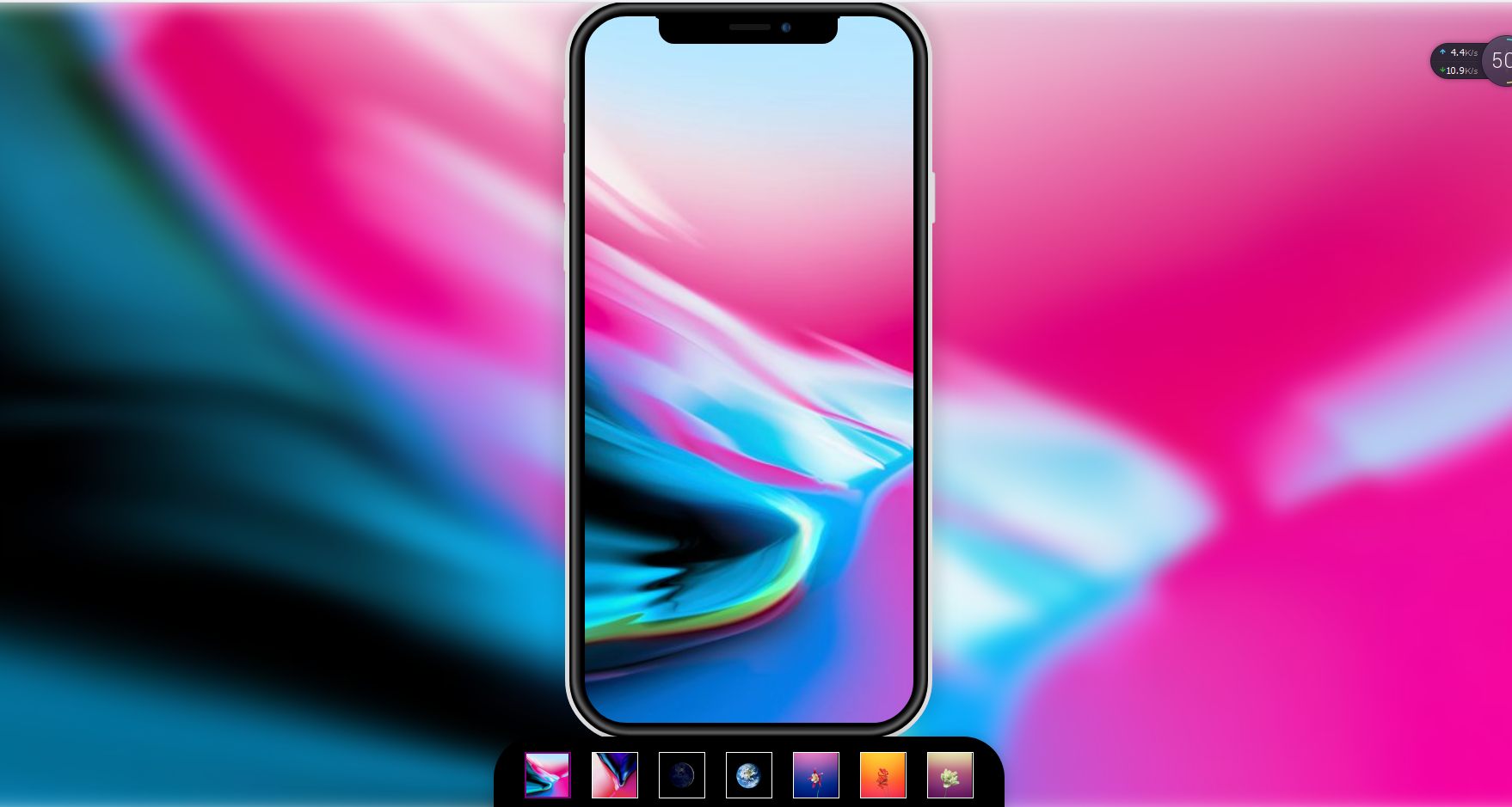 CSS3 做出iPhoneX手機屏幕背景和頁面背景圖片同時切換特效