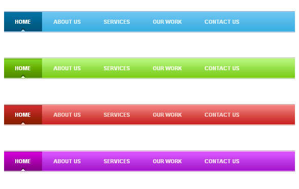4種彩色漸變的div css導(dǎo)航條樣式（附PSD文件）(圖1)