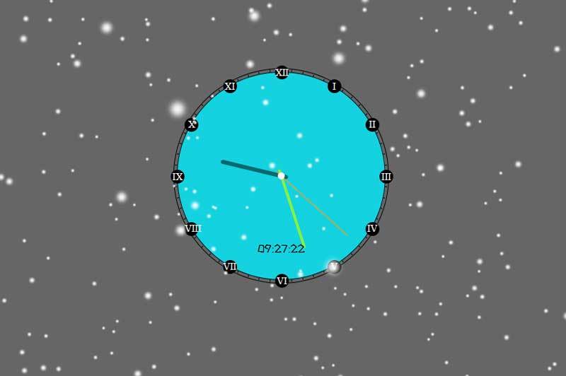 html5 css3圓形時(shí)鐘雪花背景特效(圖1)