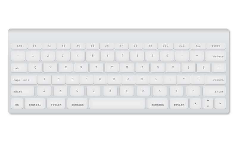 css3繪制mac電腦鍵盤樣式代碼(圖1)