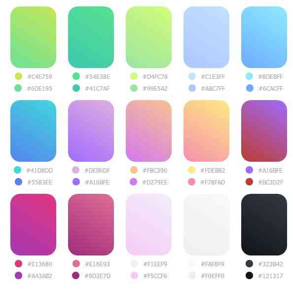 css3漸變色板配色代碼(圖1)