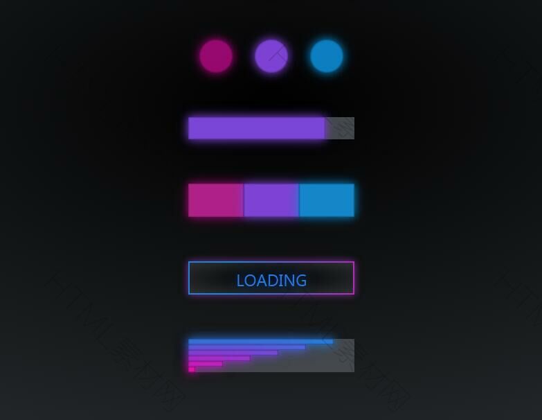 純CSS3霓虹燈風(fēng)格Loading進度條特效(圖1)