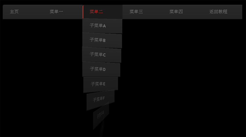 css3導(dǎo)航菜單鼠標(biāo)滑過(guò)特效下拉菜單翻轉(zhuǎn)動(dòng)畫效果代碼(圖1)