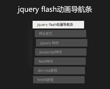 jQuery左側(cè)列表導航條鼠標滑過flash動畫導航條(圖1)