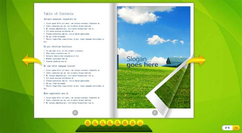html5綠色的電子雜志書(shū)本翻頁(yè)展示特效(圖1)