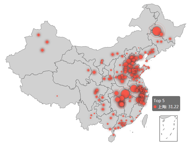 echarts中國地圖熱門城市分布代碼(圖1)